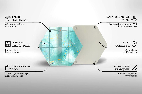 Glass worktop saver Blue-gold abstraction