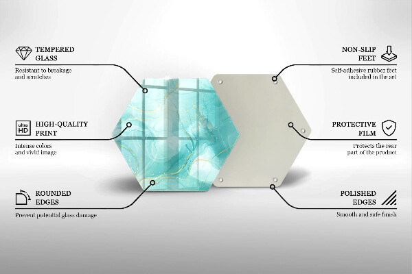 Glass worktop saver Blue-gold abstraction