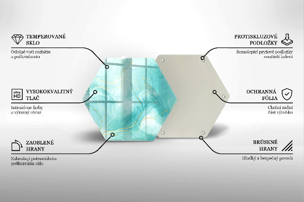 Glass worktop saver Blue-gold abstraction