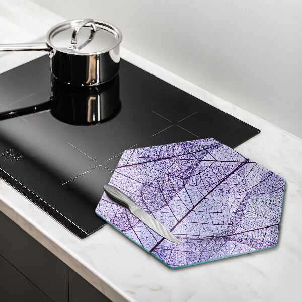 Glass worktop saver Leaves with veins