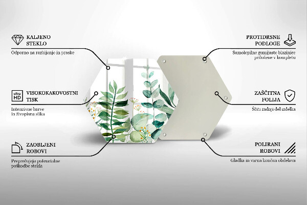 Glass worktop saver Plant leaves illustration