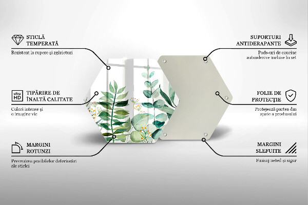 Glass worktop saver Plant leaves illustration