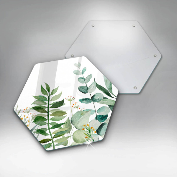 Glass worktop saver Plant leaves illustration