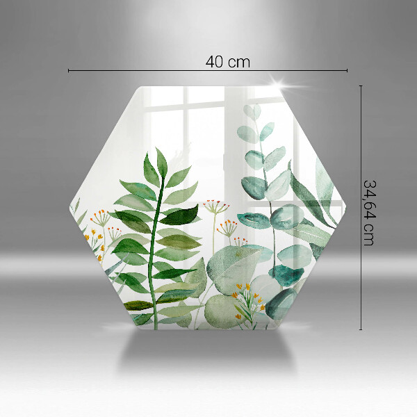 Glass worktop saver Plant leaves illustration