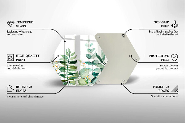 Glass worktop saver Plant leaves illustration