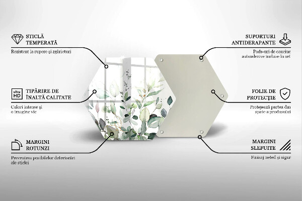 Glass worktop saver Watercolor plants