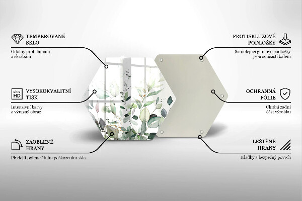 Glass worktop saver Watercolor plants