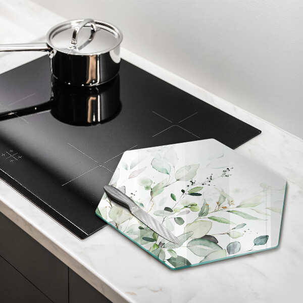 Glass worktop saver Watercolor plants