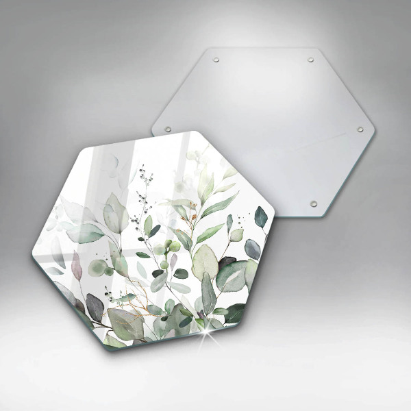 Glass worktop saver Watercolor plants