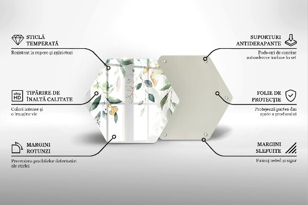 Glass worktop saver Watercolor leaves