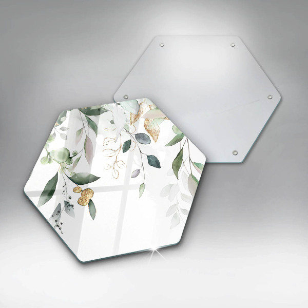 Glass worktop saver Watercolor leaves