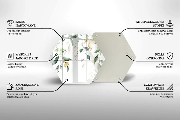 Glass worktop saver Watercolor leaves