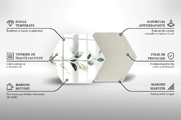 Glass worktop saver Watercolor leaves