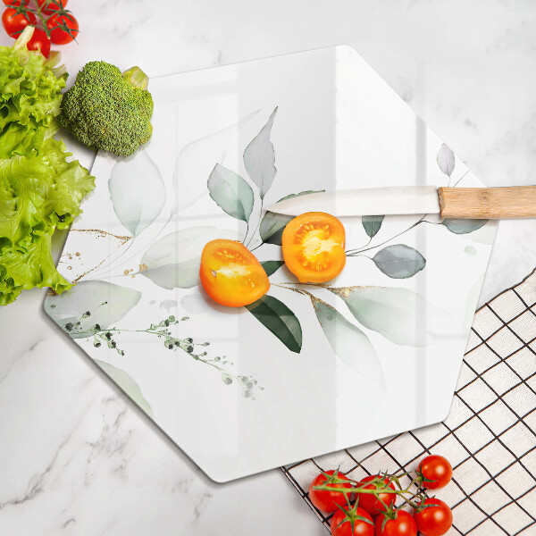 Glass worktop saver Watercolor leaves
