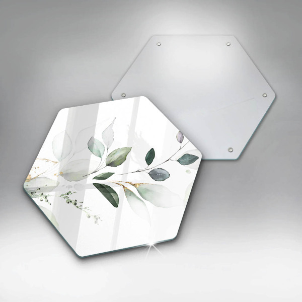 Glass worktop saver Watercolor leaves