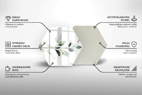 Glass worktop saver Watercolor leaves