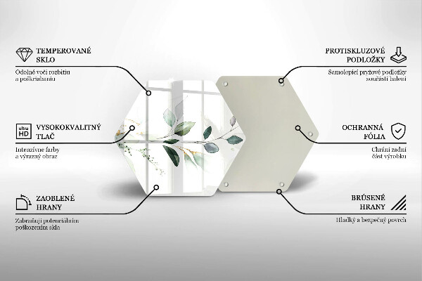 Glass worktop saver Watercolor leaves