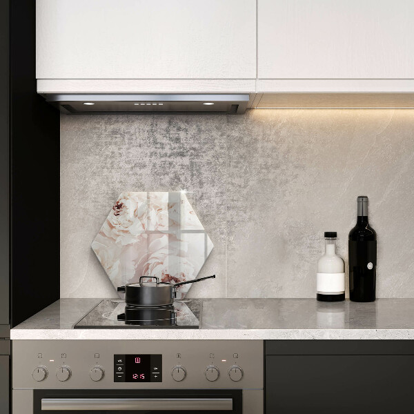 Glass worktop saver Pastel peonies