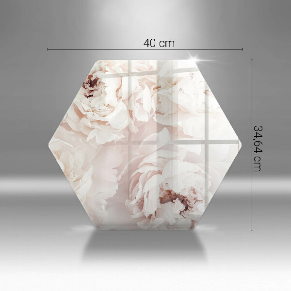 Glass worktop saver Pastel peonies