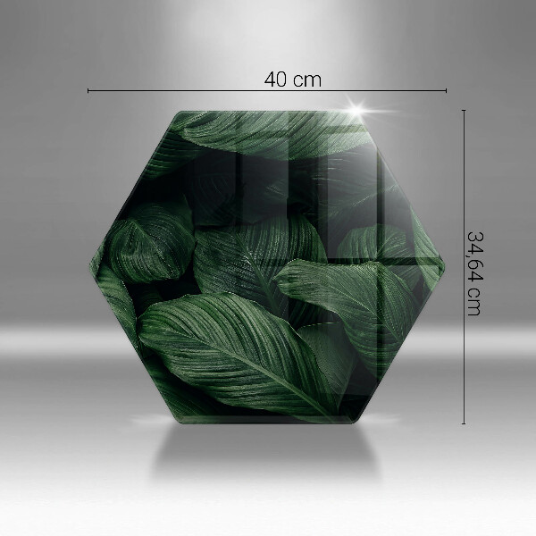 Glass worktop saver Dark leaves