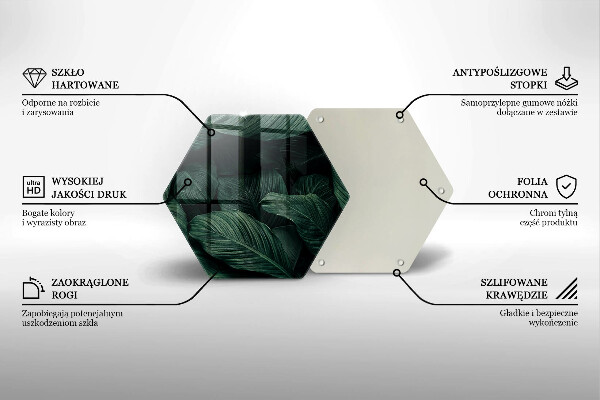 Glass worktop saver Dark leaves