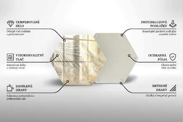 Glass worktop saver Palm sand and leaves