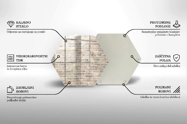 Glass worktop saver Wall bright bricks