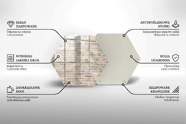 Glass worktop saver Wall bright bricks