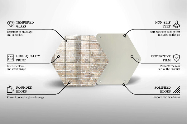 Glass worktop saver Wall bright bricks