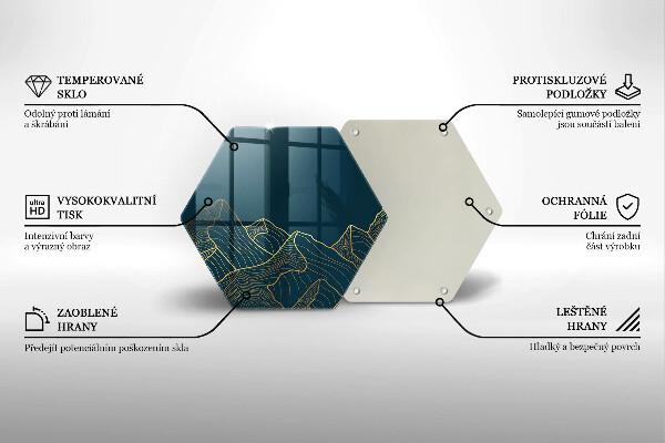 Glass worktop saver Abstract mountains