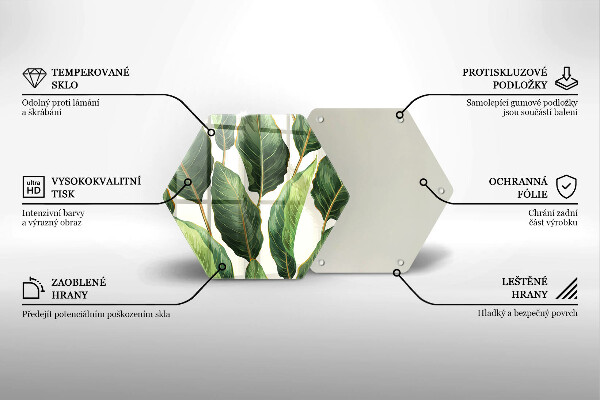 Glass worktop saver Banana leaves