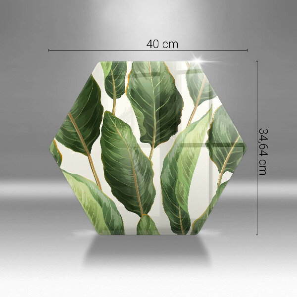 Glass worktop saver Banana leaves