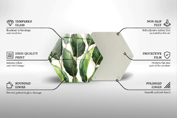 Glass worktop saver Banana leaves