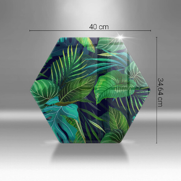 Glass worktop saver Illustration of the jungle leaves