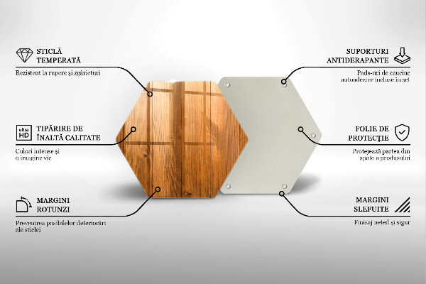 Glass worktop saver Wooden planks