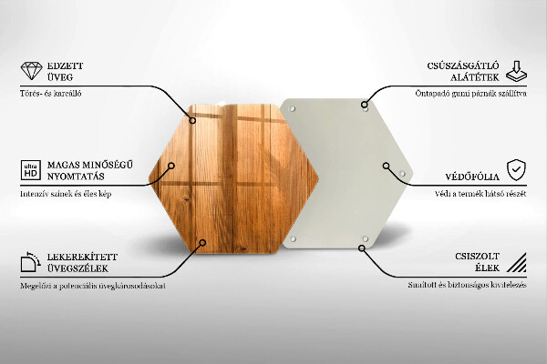 Glass worktop saver Wooden planks