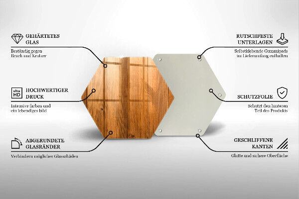 Glass worktop saver Wooden planks