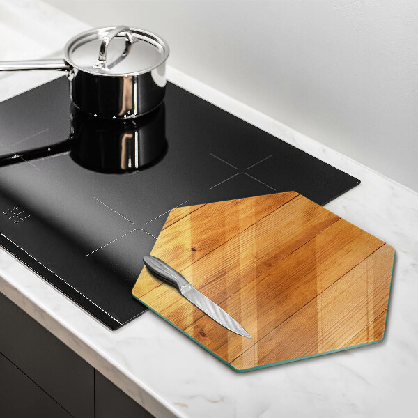 Glass worktop saver Wooden planks