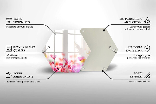 Glass worktop saver Flower meadow