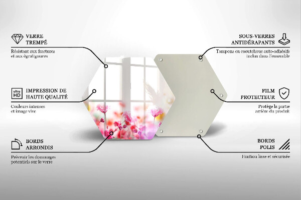 Glass worktop saver Flower meadow