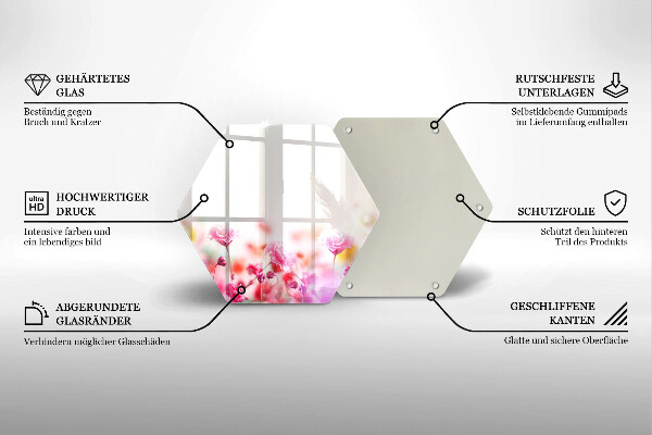 Glass worktop saver Flower meadow