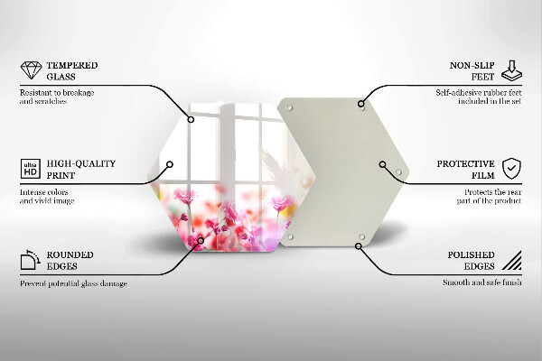 Glass worktop saver Flower meadow