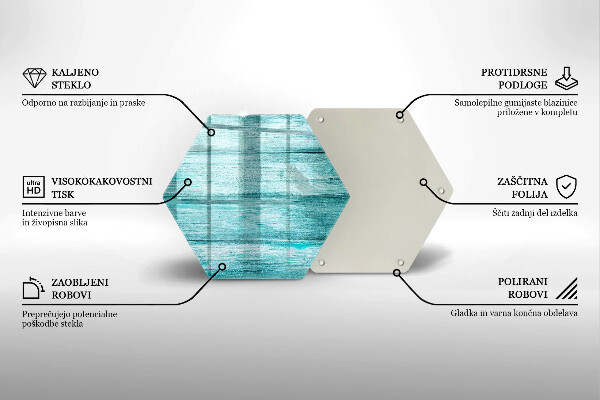 Glass worktop saver Vintage wooden boards