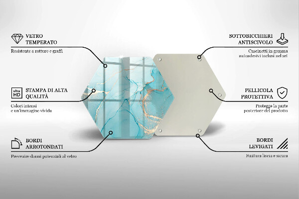 Glass worktop saver Abstraction stone