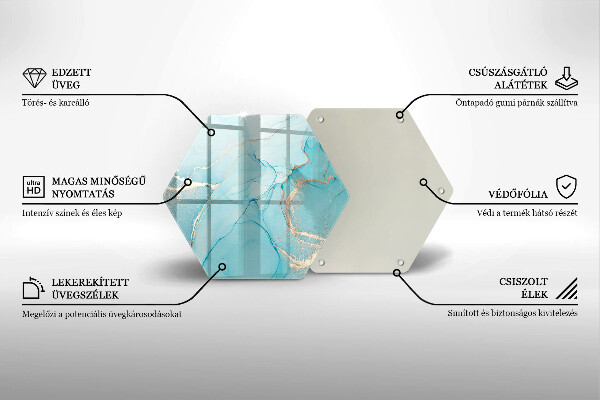 Glass worktop saver Abstraction stone