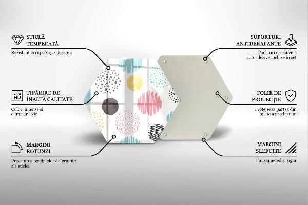 Glass worktop saver Painted shapes
