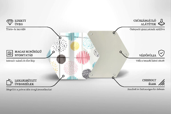 Glass worktop saver Painted shapes
