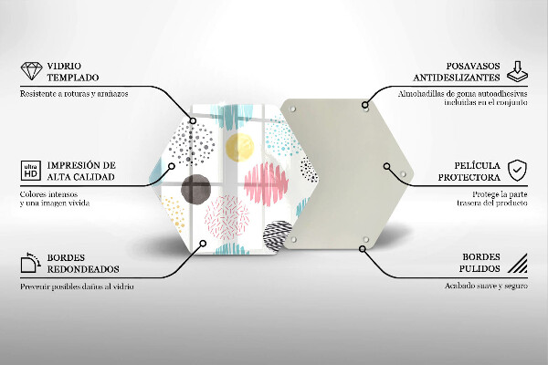 Glass worktop saver Painted shapes