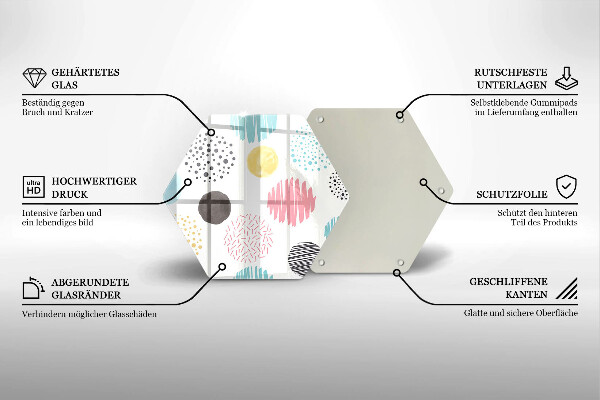 Glass worktop saver Painted shapes