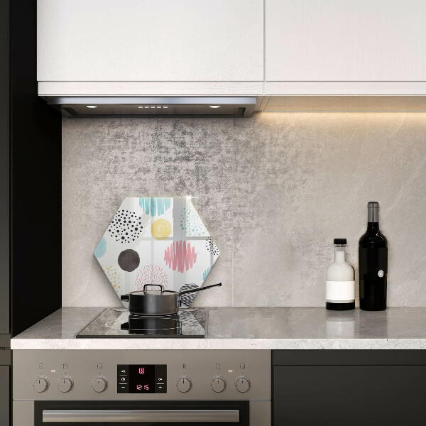 Glass worktop saver Painted shapes